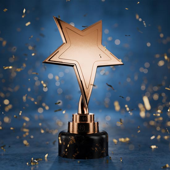 AI generated trophy of gold star