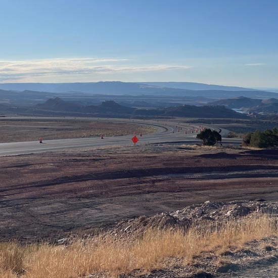 New asphalt road in mountain desert