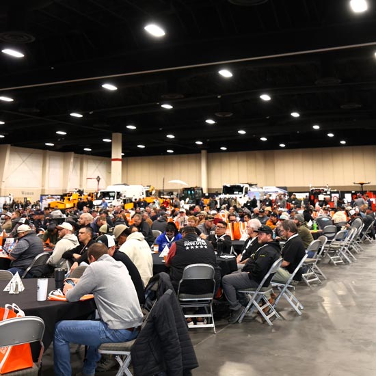 Large group at convention tables